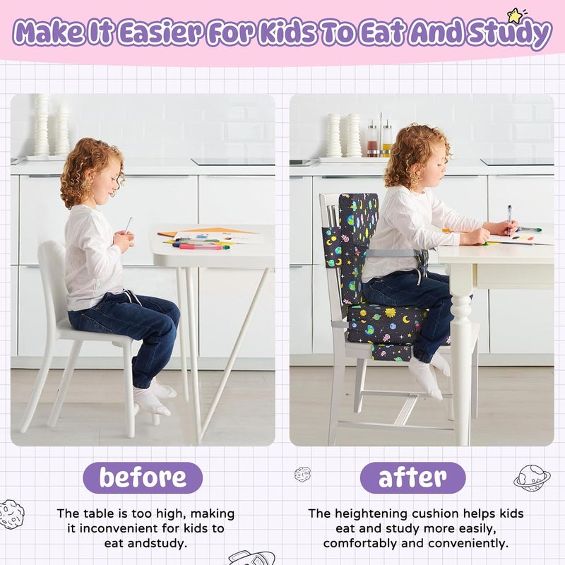 Redcoutt Booster Seat for Dining Table, Toddler Booster Seat for Dining Table with Safety Buckles, Anti-Scratch Easy Cleaning Toddler Seat for Table - Image 2